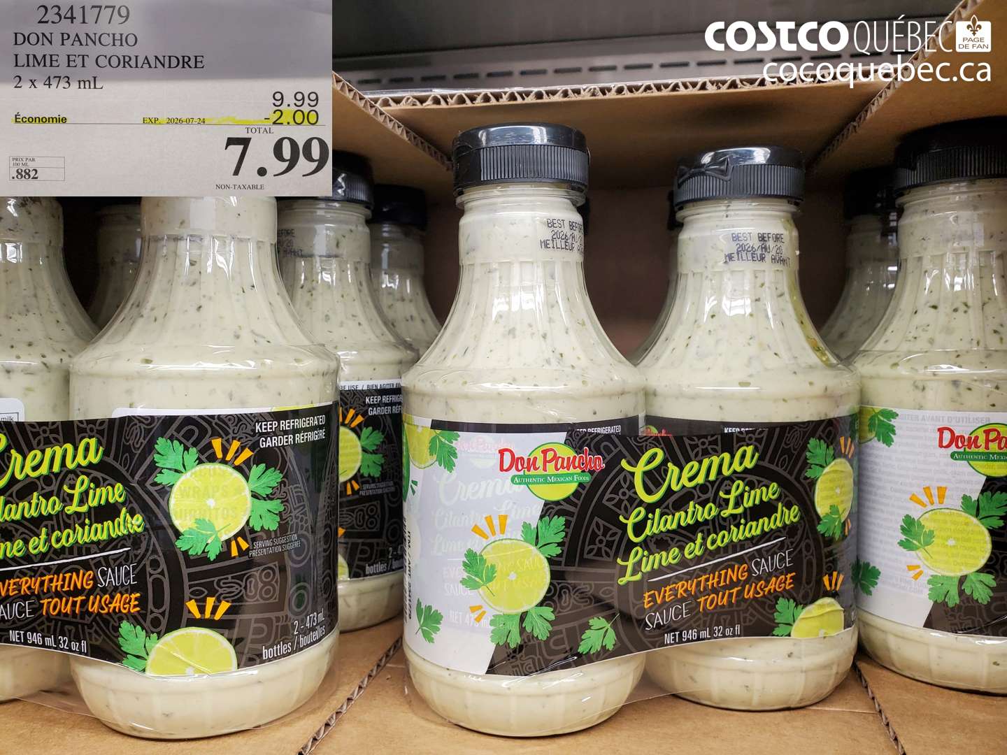 2341779 DON PANCHO LIME ET CORIANDRE 2 X 473 ML ($2.00 INSTANT SAVINGS EXPIRES ON 2026-07-24) $7.99