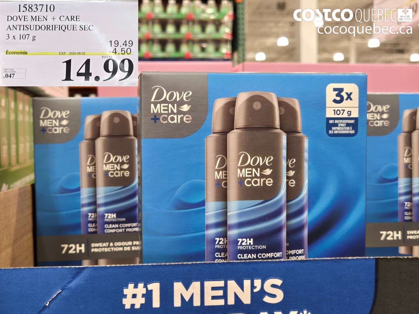 1583710 DOVE MEN + CARE ANTISUDORIFIQUE SEC ($4.50 INSTANT SAVINGS EXPIRES ON 2026-08-02) $14.99
