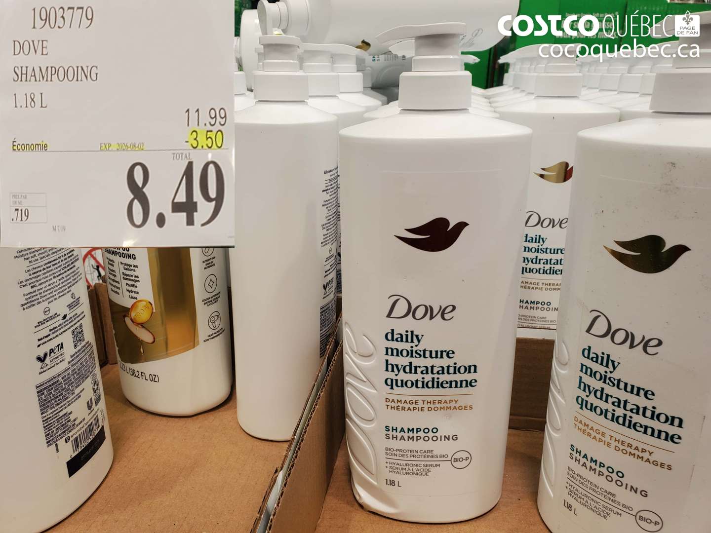 1903779 DOVE SHAMPOOING 1.18 L ($3.50 INSTANT SAVINGS EXPIRES ON 2026-08-02) $8.49