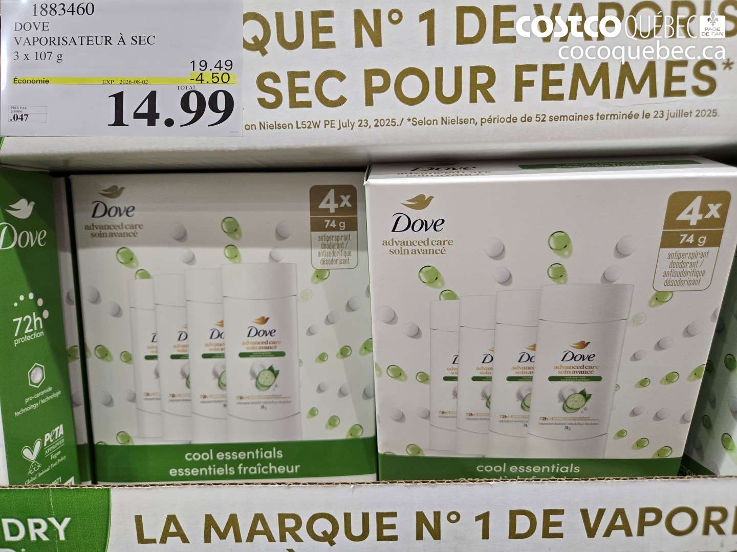 1883460 DOVE VAPORISATEUR À SEC ($4.50 INSTANT SAVINGS EXPIRES ON 2026-08-02) $14.99