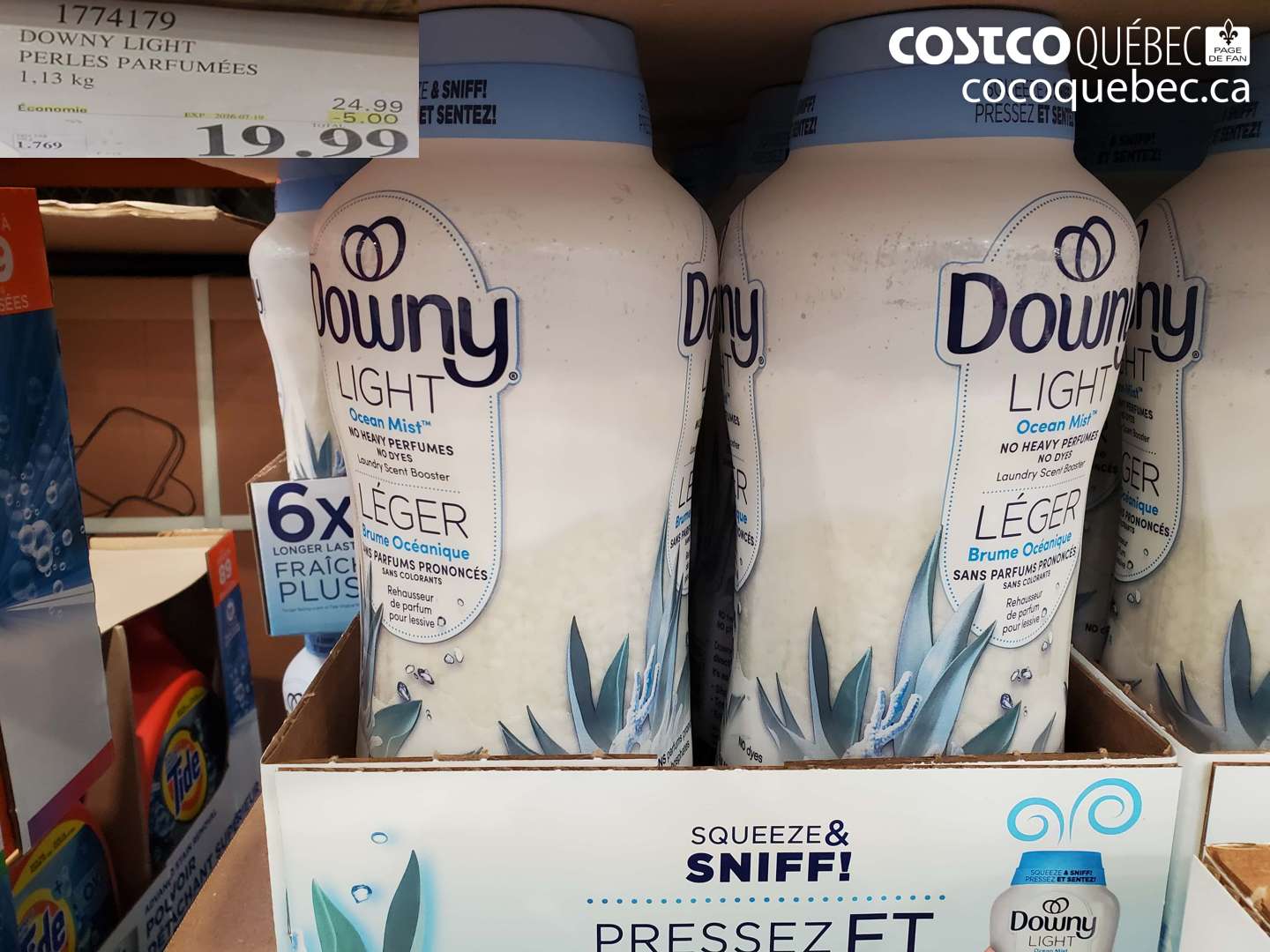 1774179 DOWNY LIGHT PERLES PARFUMÉES 1.13 KG ($5.00 INSTANT SAVINGS EXPIRES ON 2026-07-19) $19.99