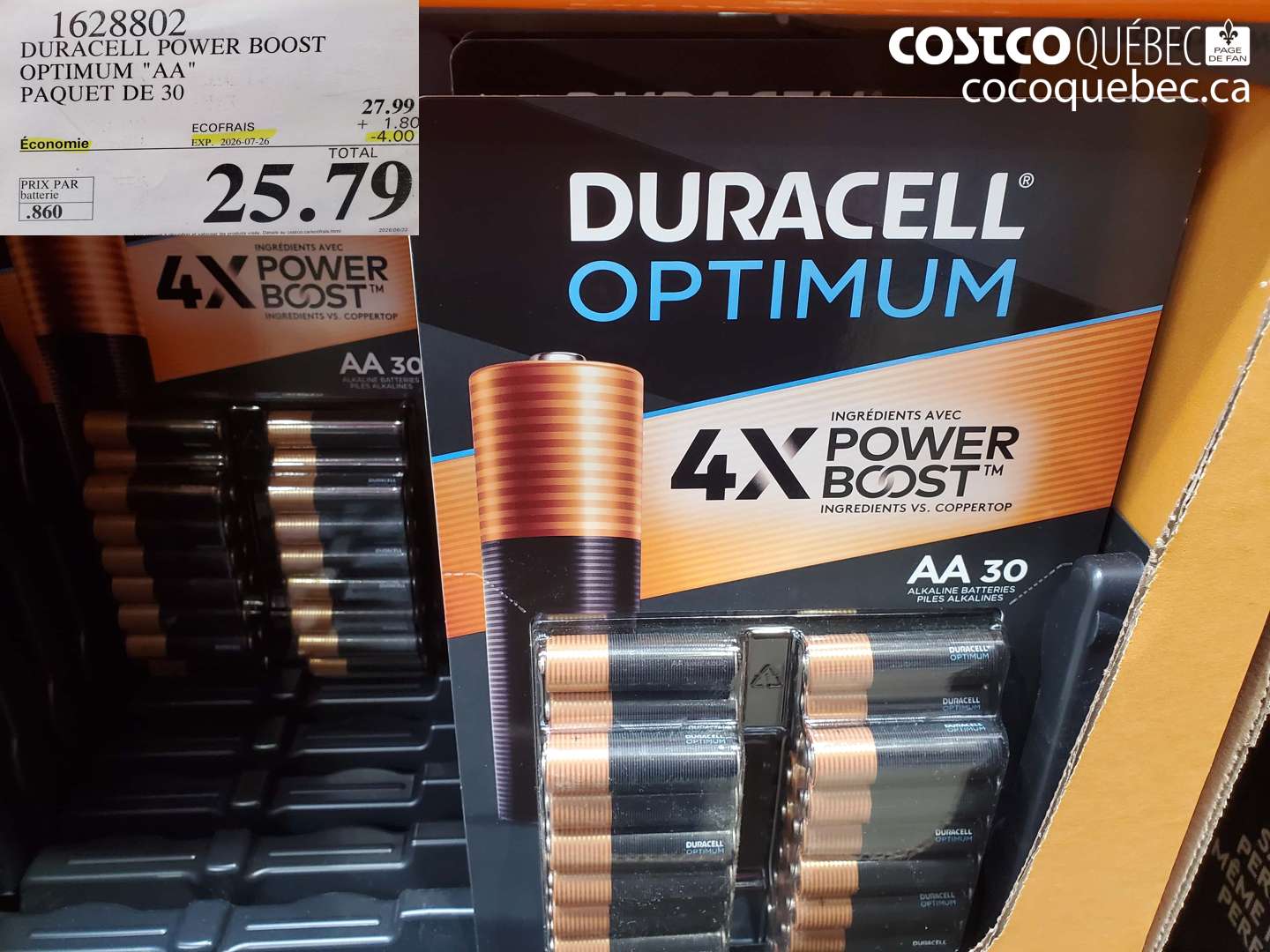 1628802 DURACELL POWER BOOST OPTIMUM 