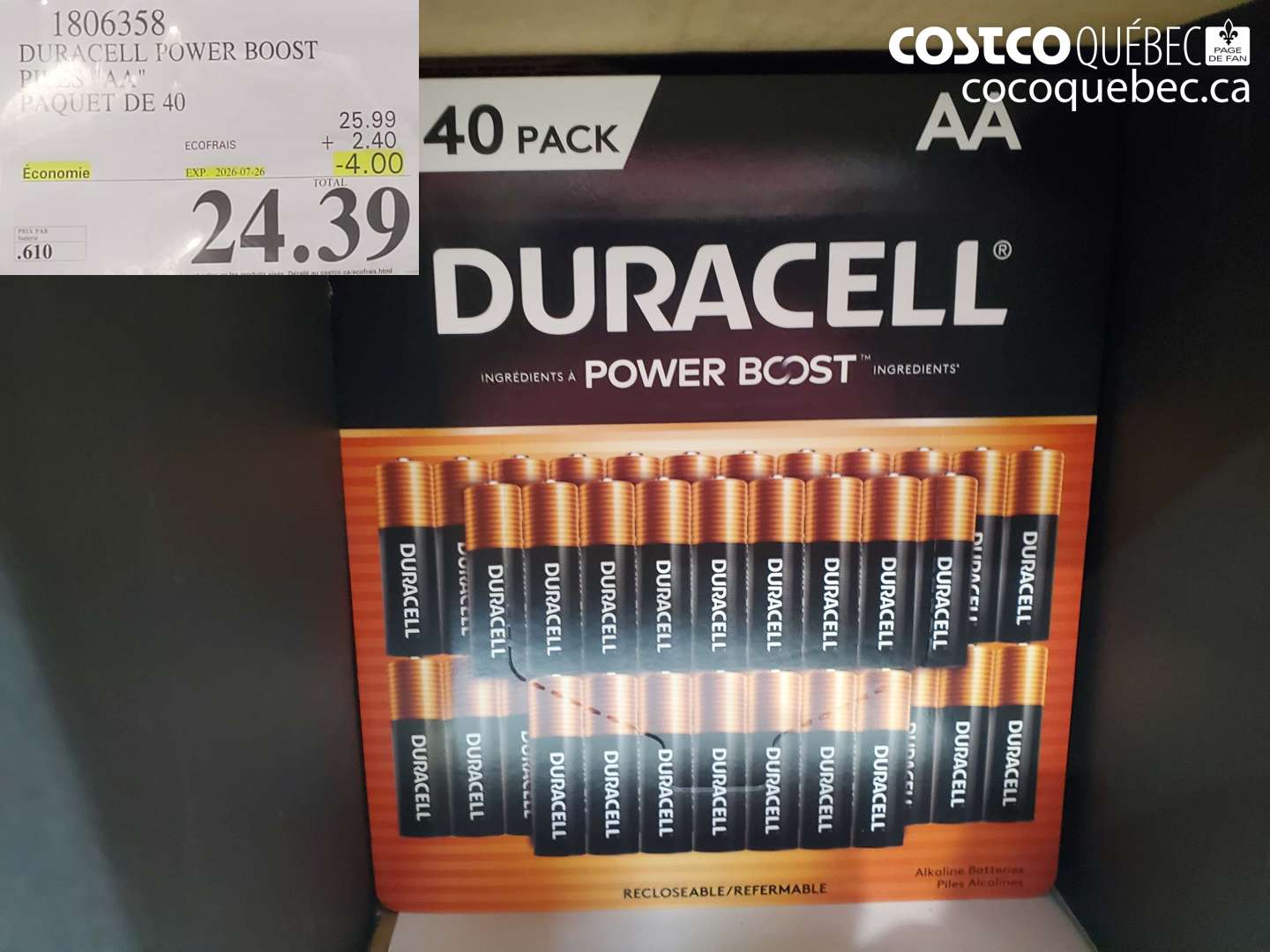 1806358 DURACELL POWER BOOST PILES