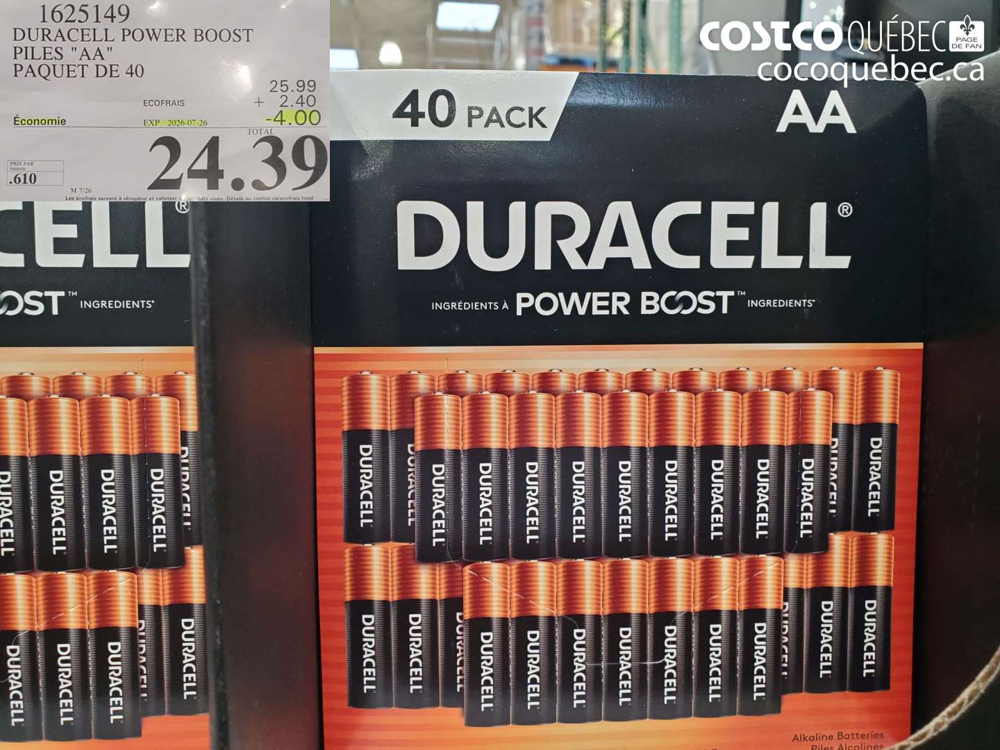 1625149 DURACELL POWER BOOST PILES 