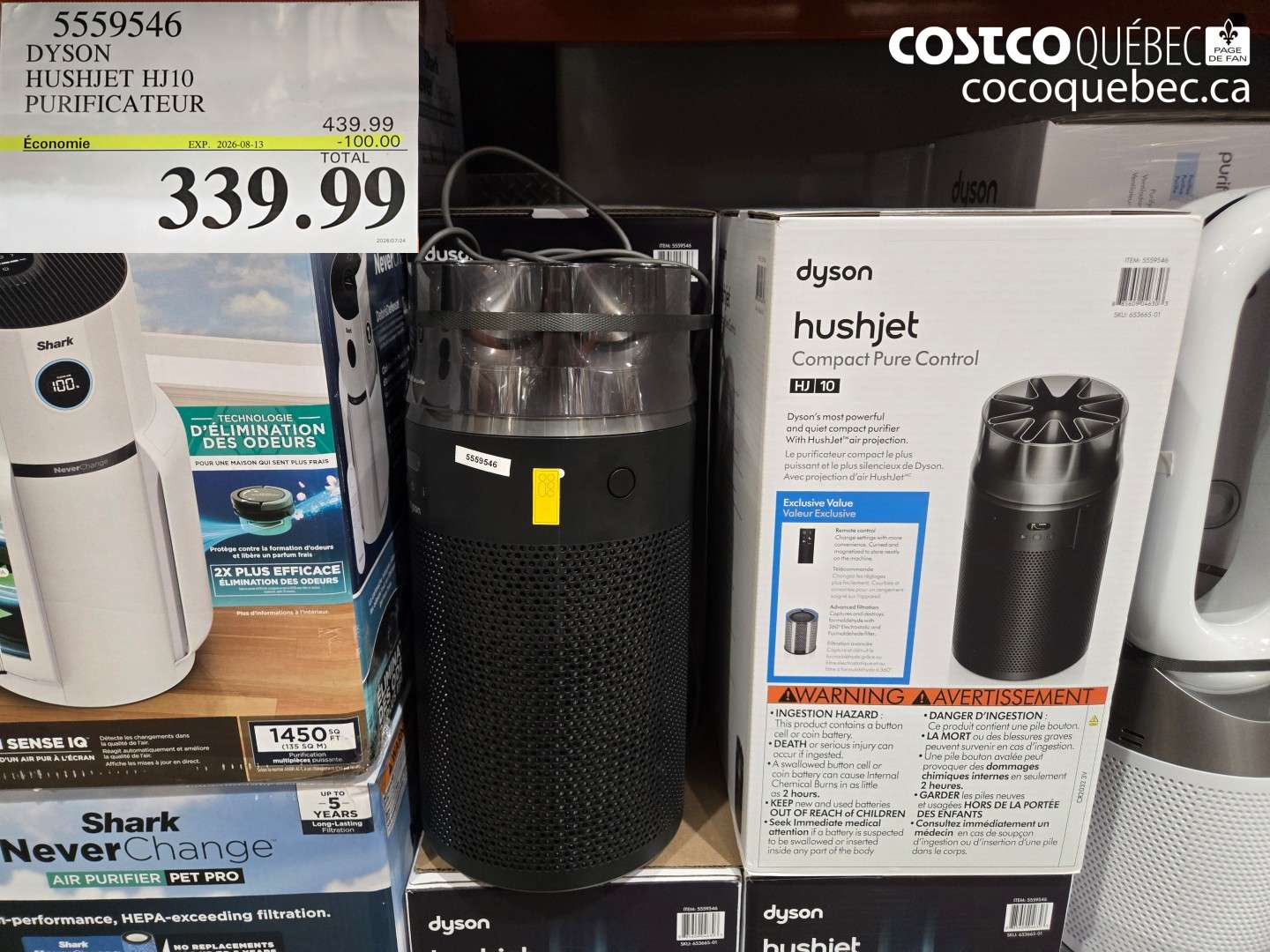5559546 DYSON HUSHJET HJ10 PURIFICATEUR ($100.00 INSTANT SAVINGS EXPIRES ON 2026-08-13) $339.99