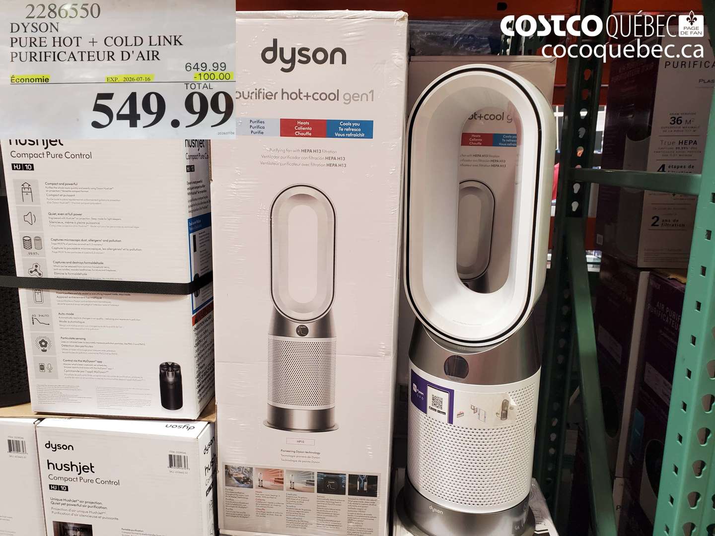 2286550 DYSON PURE HOT + COLD LINK PURIFICATEUR D'AIR ($100.00 INSTANT SAVINGS EXPIRES ON 2026-07-16) $549.99