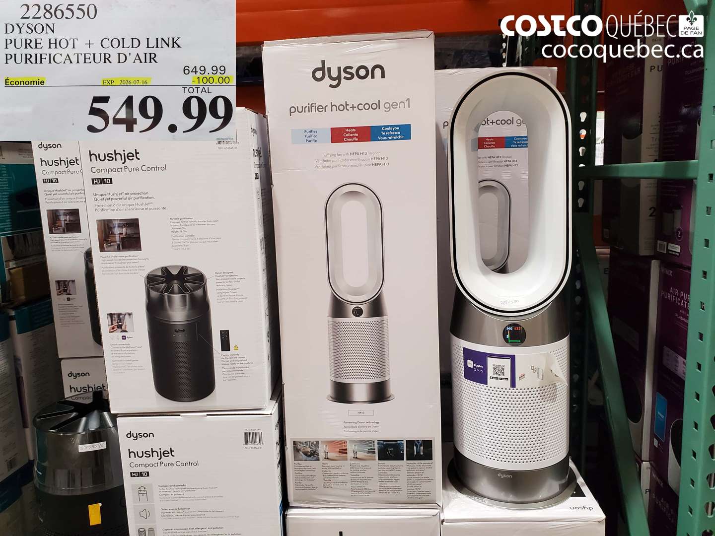 2286550 DYSON PURE HOT + COLD LINK PURIFICATEUR D'AIR ($100.00 INSTANT SAVINGS EXPIRES ON 2026-07-16) $549.99
