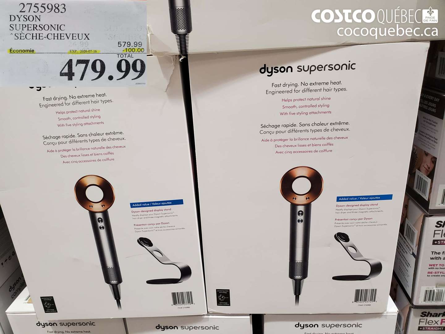 2755983 DYSON SUPERSONIC SÈCHE-CHEVEUX ($100.00 INSTANT SAVINGS EXPIRES ON 2026-07-16) $479.99