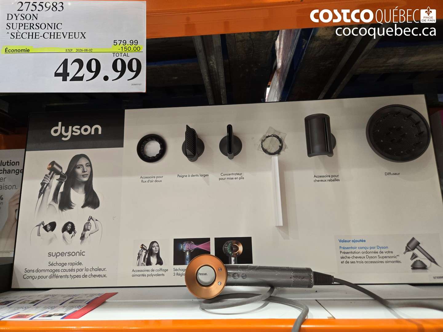2755983 DYSON SUPERSONIC SÈCHE-CHEVEUX ($150.00 INSTANT SAVINGS EXPIRES ON 2026-08-02) $429.99