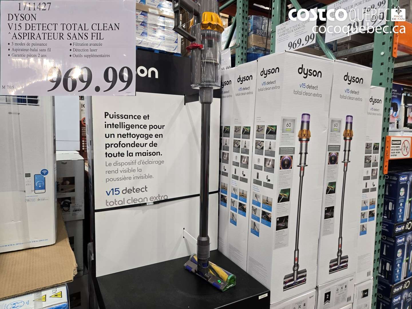 1711427 DYSON V15 DETECT TOTAL CLEAN ASPIRATEUR SANS FIL $969.99