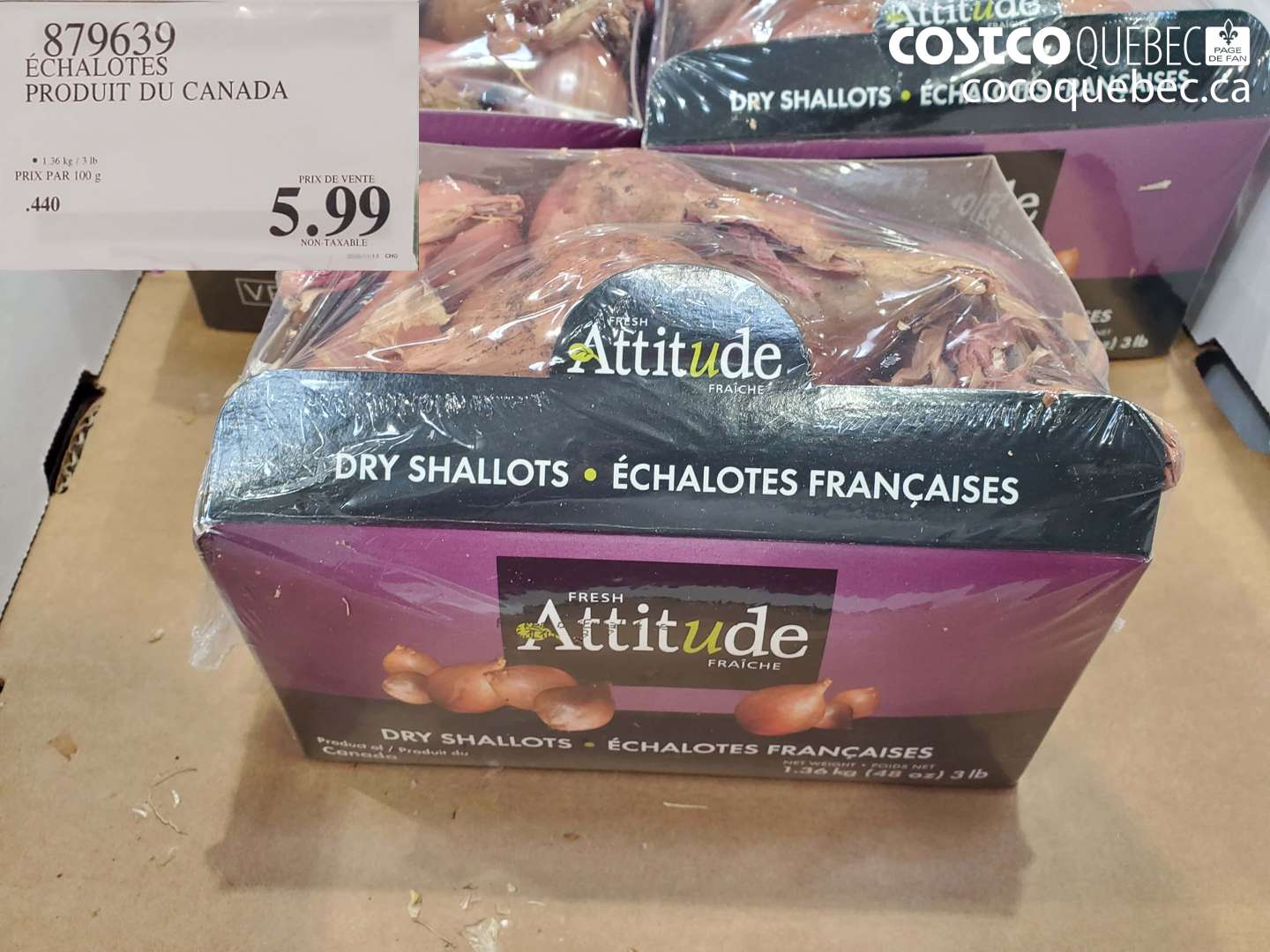 879639 ÉCHALOTES PRODUIT DU CANADA $5.99