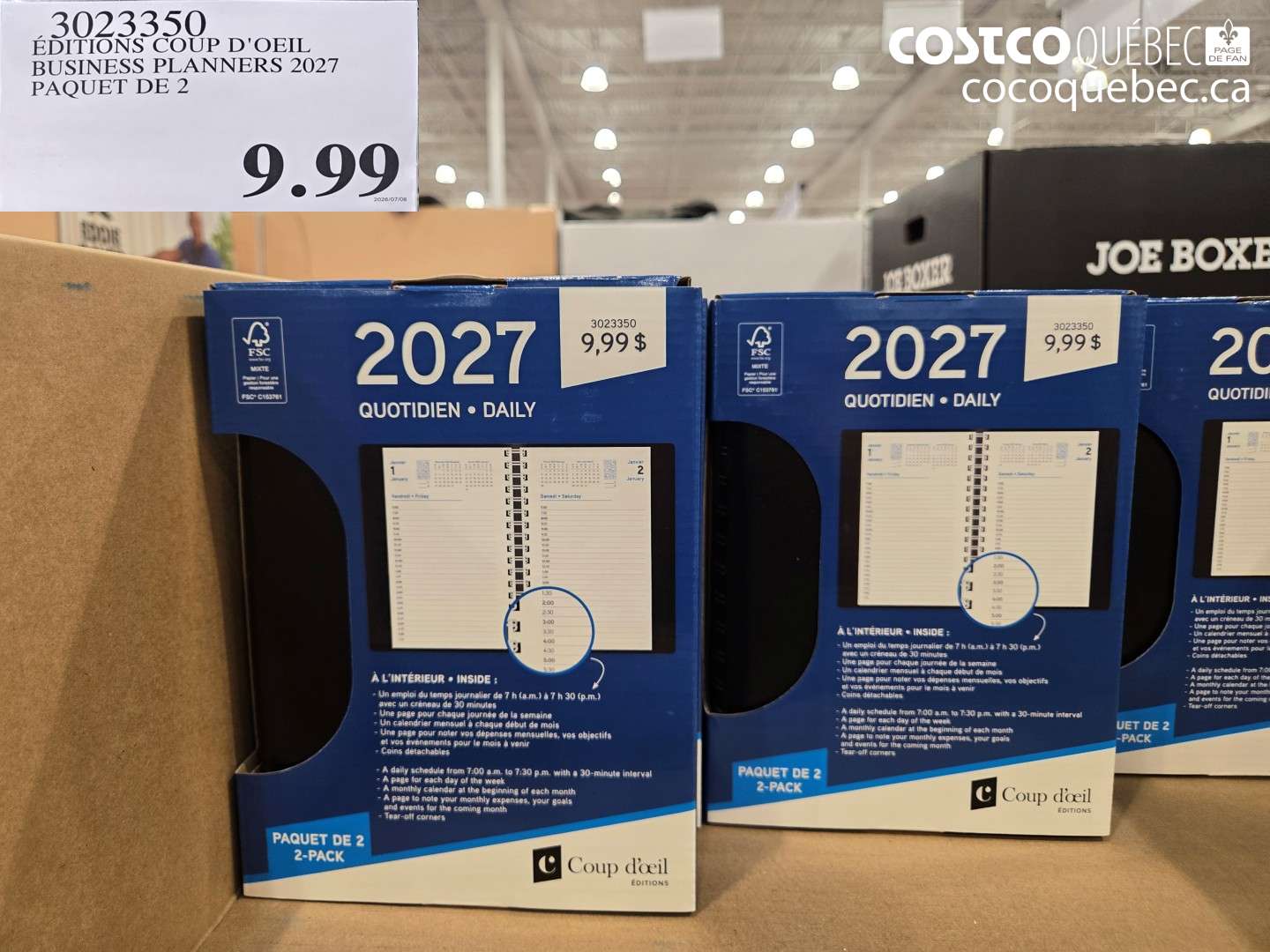 3023350 ÉDITIONS COUP D'OEIL BUSINESS PLANNERS 2027 PAQUET DE 2 $9.99