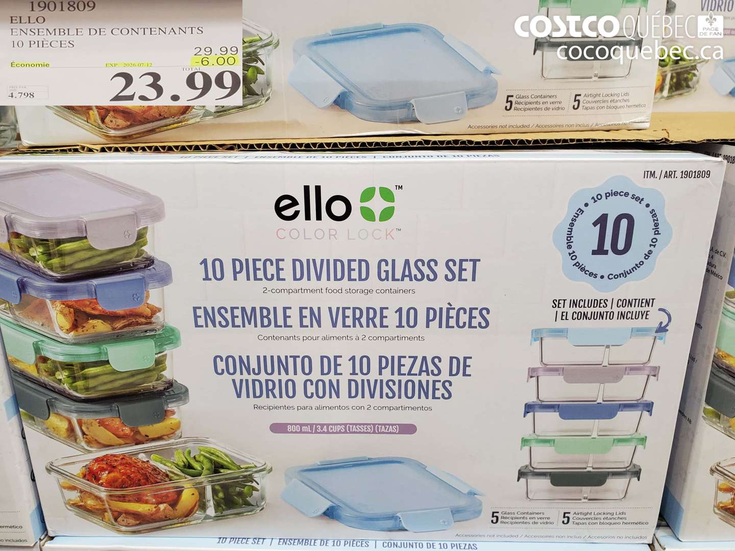 1901809 ELLO ENSEMBLE DE CONTENANTS 10 PIÈCES ($6.00 INSTANT SAVINGS EXPIRES ON 2026-07-12) $23.99