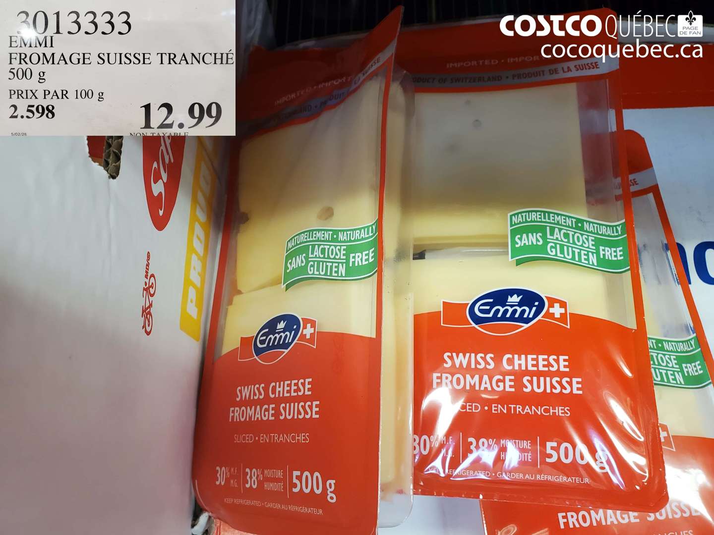 3013333 EMMI FROMAGE SUISSE TRANCHÉ 500 G $12.99