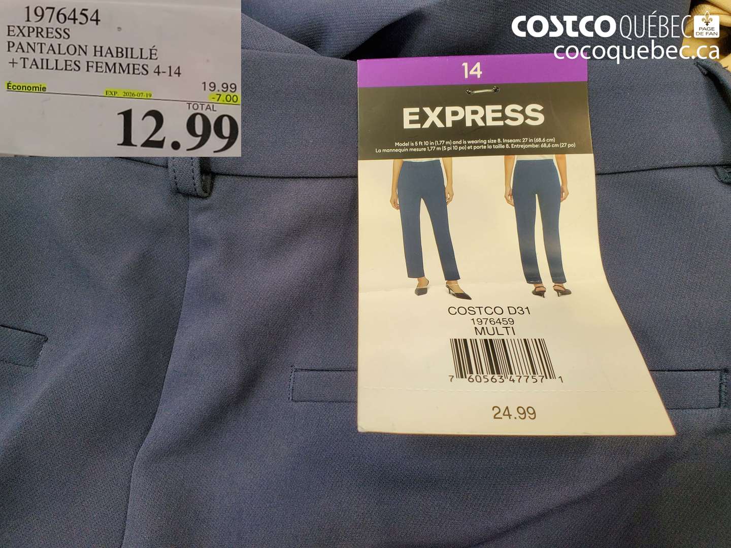 1976454 EXPRESS PANTALON HABILLÉ +TAILLES FEMMES 4-14 ($7.00 INSTANT SAVINGS EXPIRES ON 2026-07-19) $12.99