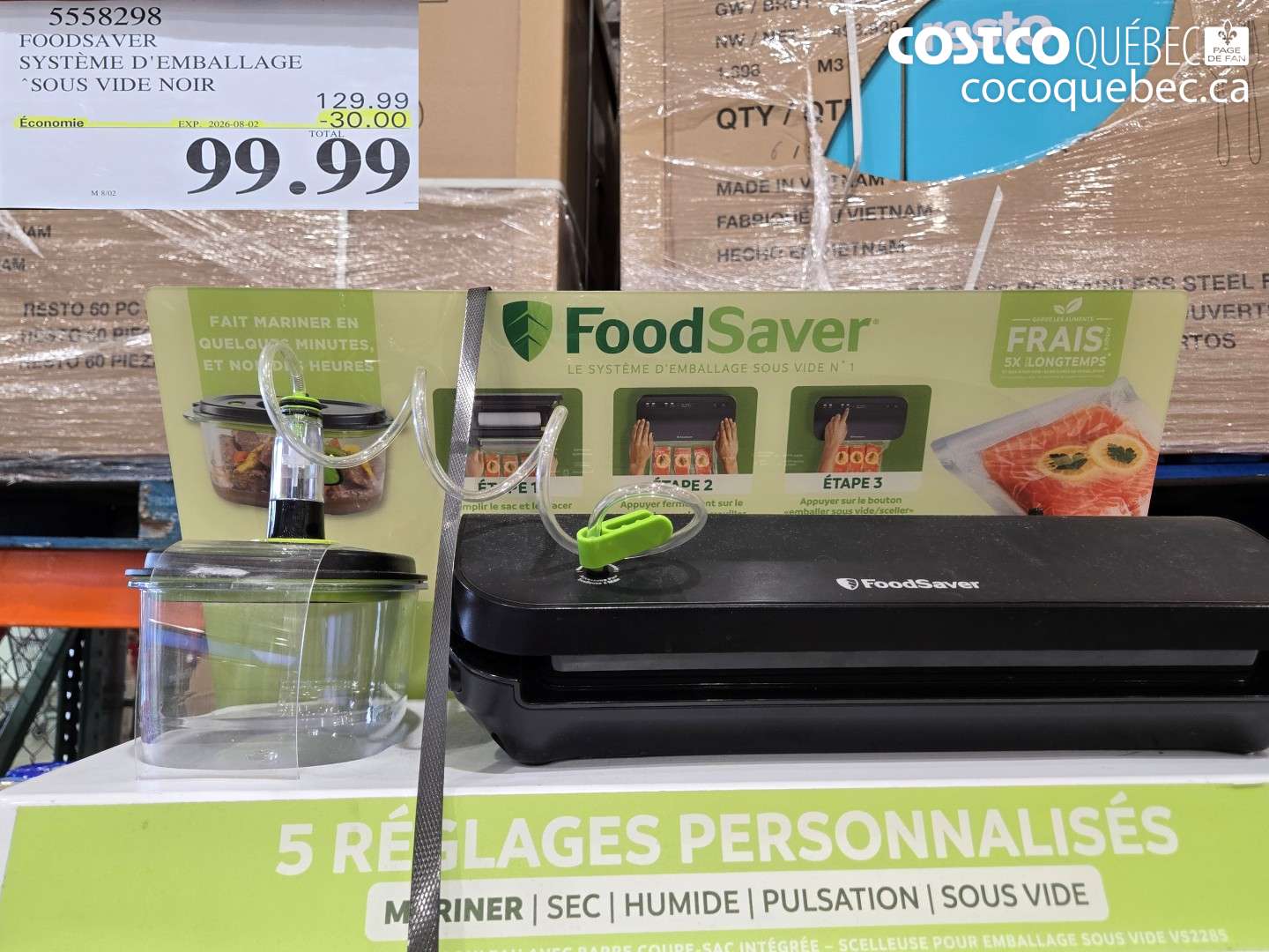 5558298 FOODSAVER SYSTÈME D'EMBALLAGE ($30.00 INSTANT SAVINGS EXPIRES ON 2026-08-02) $99.99