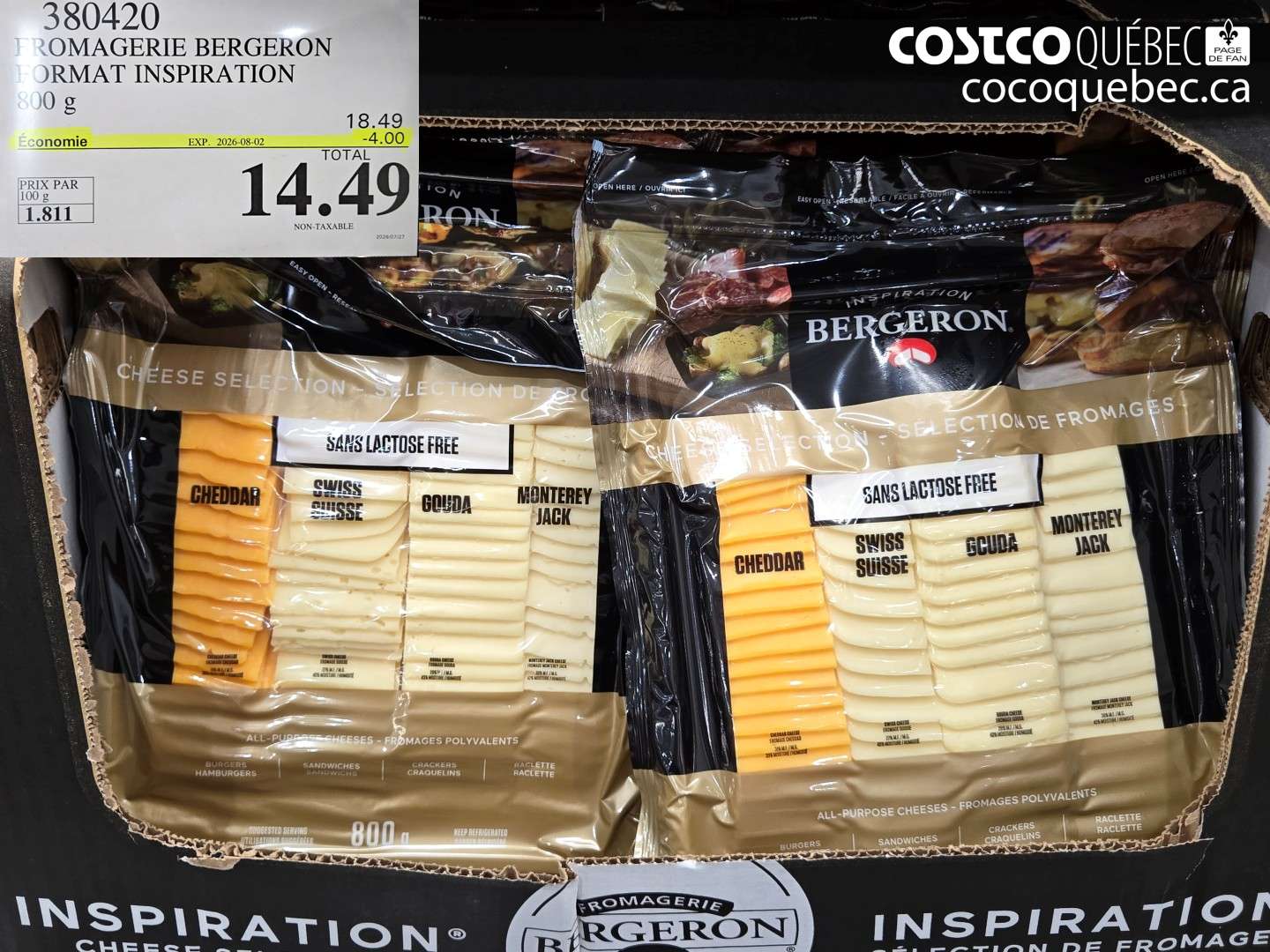 380420 FROMAGERIE BERGERON FORMAT INSPIRATION ($4.00 INSTANT SAVINGS EXPIRES ON 2026-08-02) $14.49