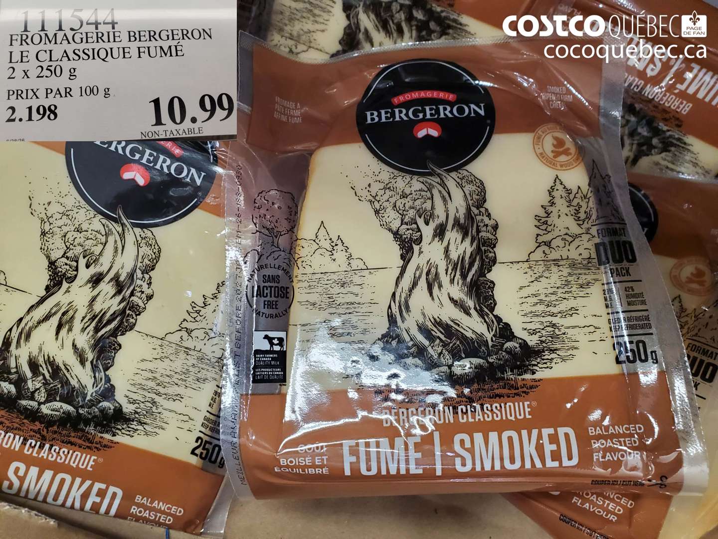 111544 FROMAGERIE BERGERON LE CLASSIQUE FUMÉ 2 X 250 G $10.99