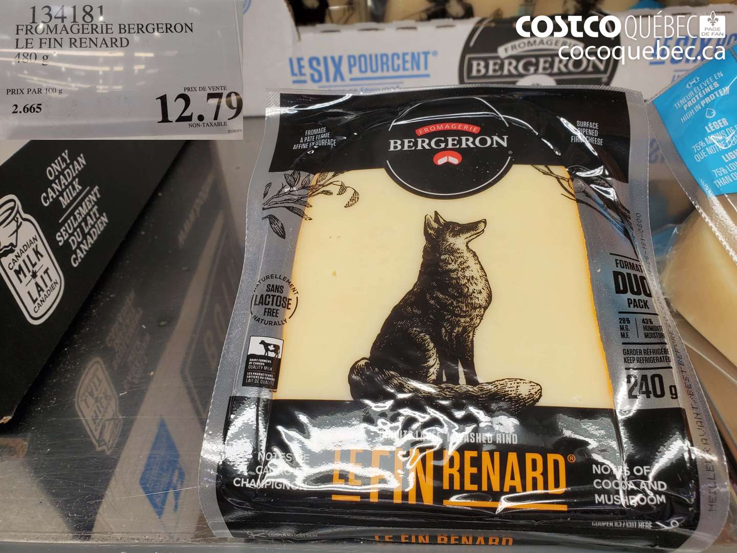 134181 FROMAGERIE BERGERON LE FIN RENARD 480 G $12.79
