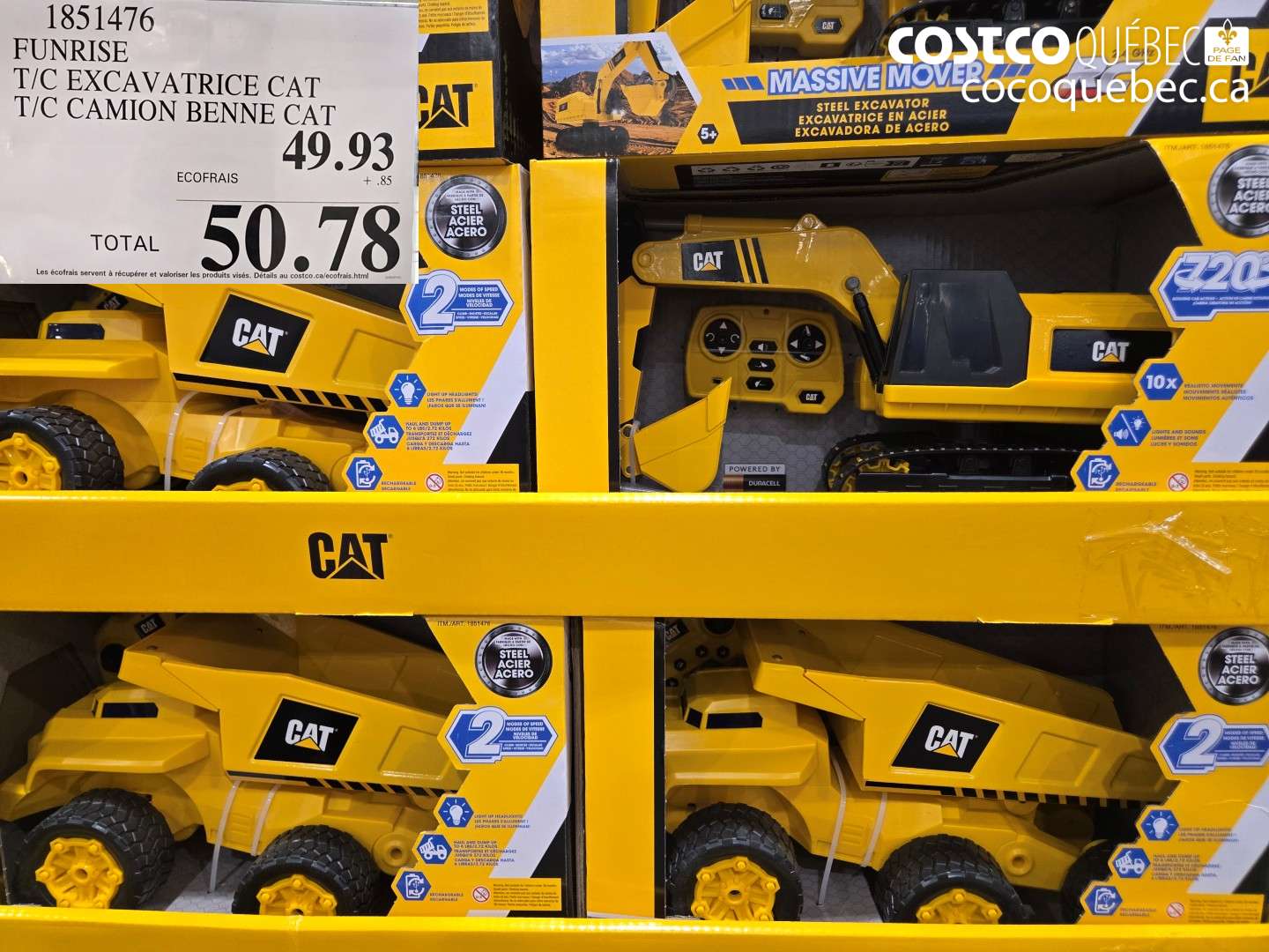 1851476 FUNRISE T/C EXCAVATRICE CAT T/C CAMION BENNE CAT $50.78