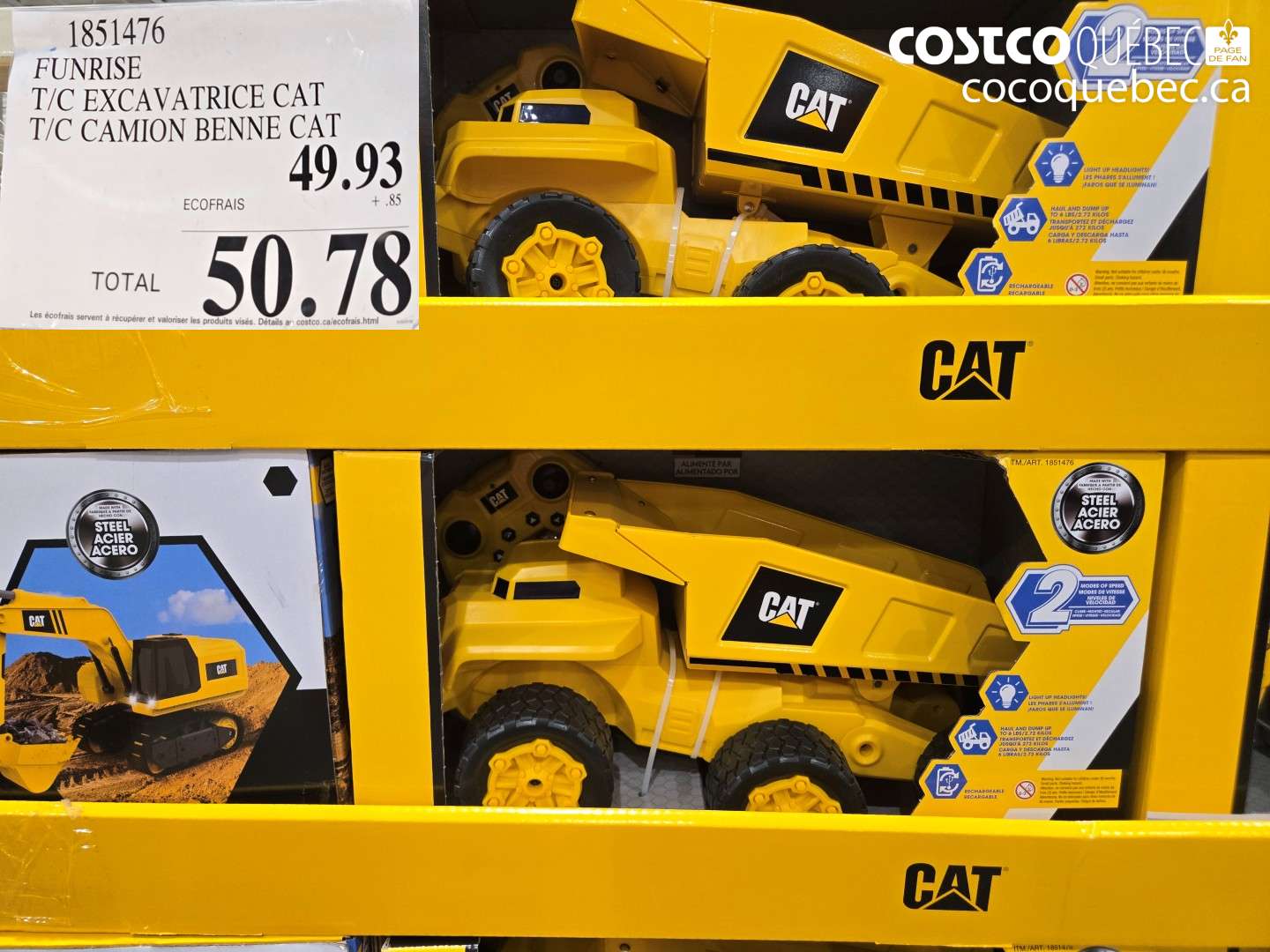 1851476 FUNRISE T/C EXCAVATRICE CAT T/C CAMION BENNE CAT $50.78