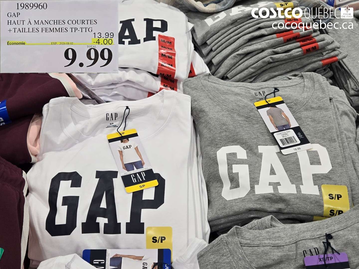 1989960 GAP HAUT À MANCHES COURTES ($4.00 INSTANT SAVINGS EXPIRES ON 2026-08-02) $9.99