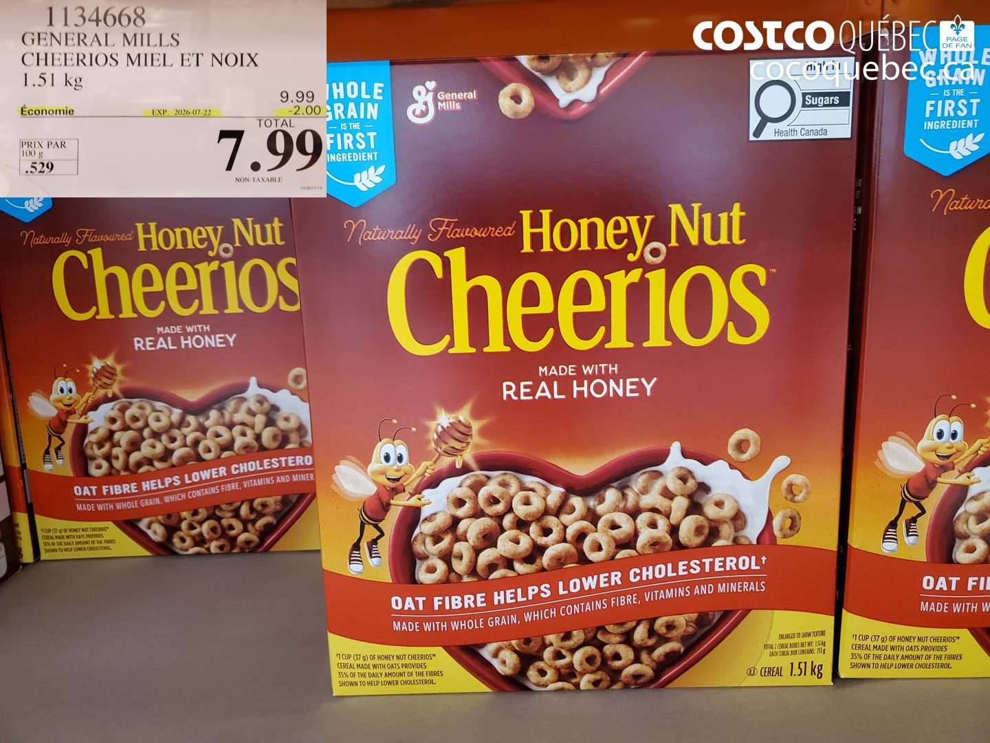 1134668 GENERAL MILLS CHEERIOS MIEL ET NOIX 1.51 KG ($2.00 INSTANT SAVINGS EXPIRES ON 2026-07-22) $7.99