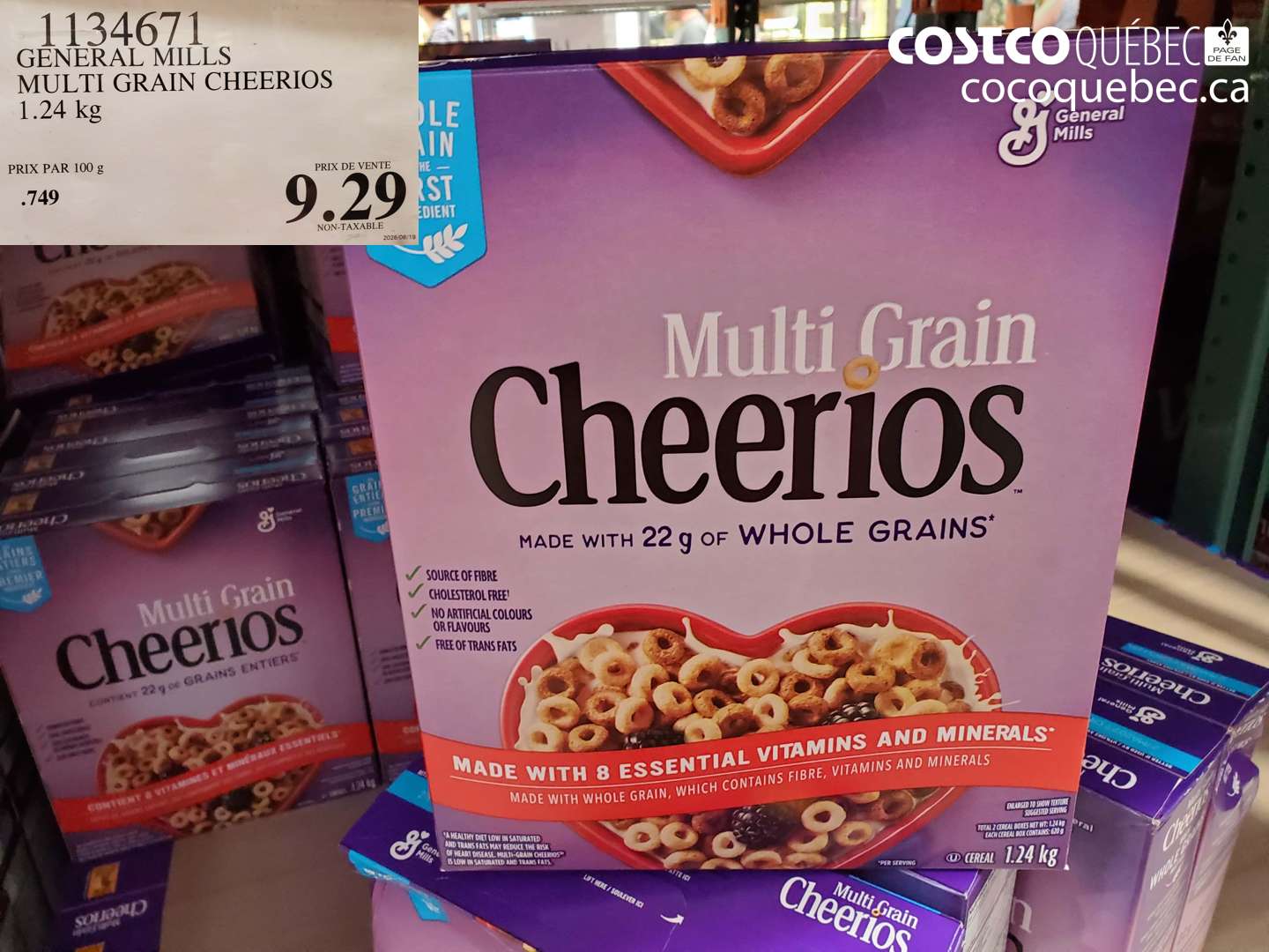 1134671 GENERAL MILLS MULTI GRAIN CHEERIOS 1.24 KG $9.29