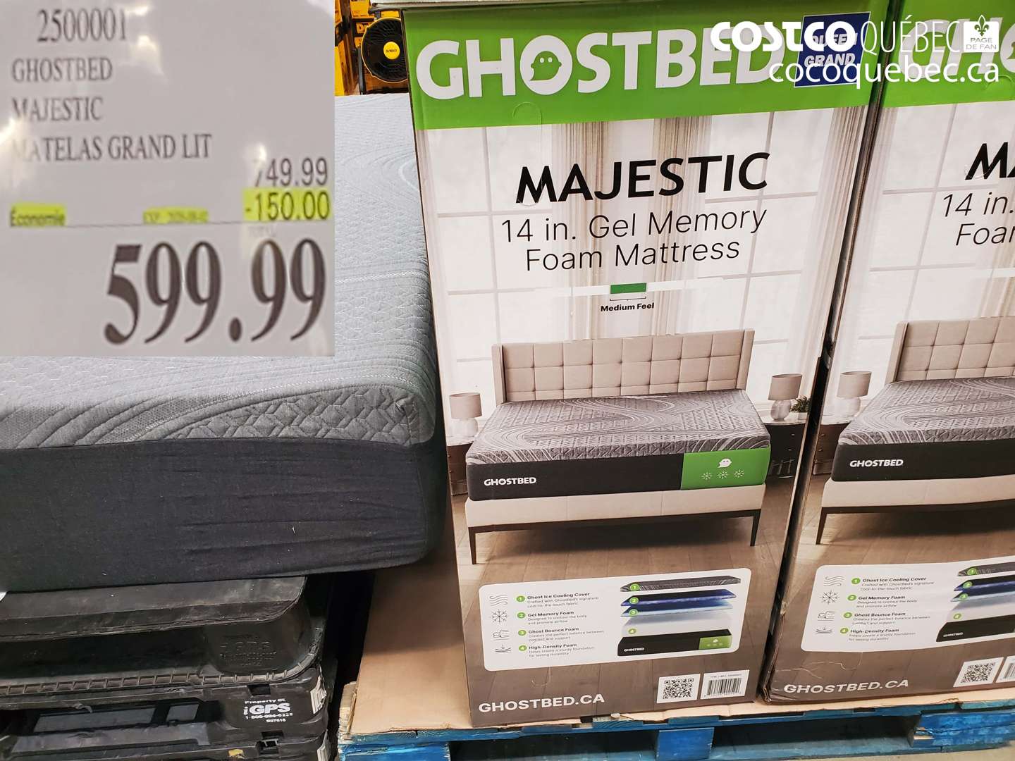 2500001 GHOSTBED MAJESTIC MATELAS GRAND LIT ($150.00 INSTANT SAVINGS EXPIRES ON 2026-08-02) $599.99