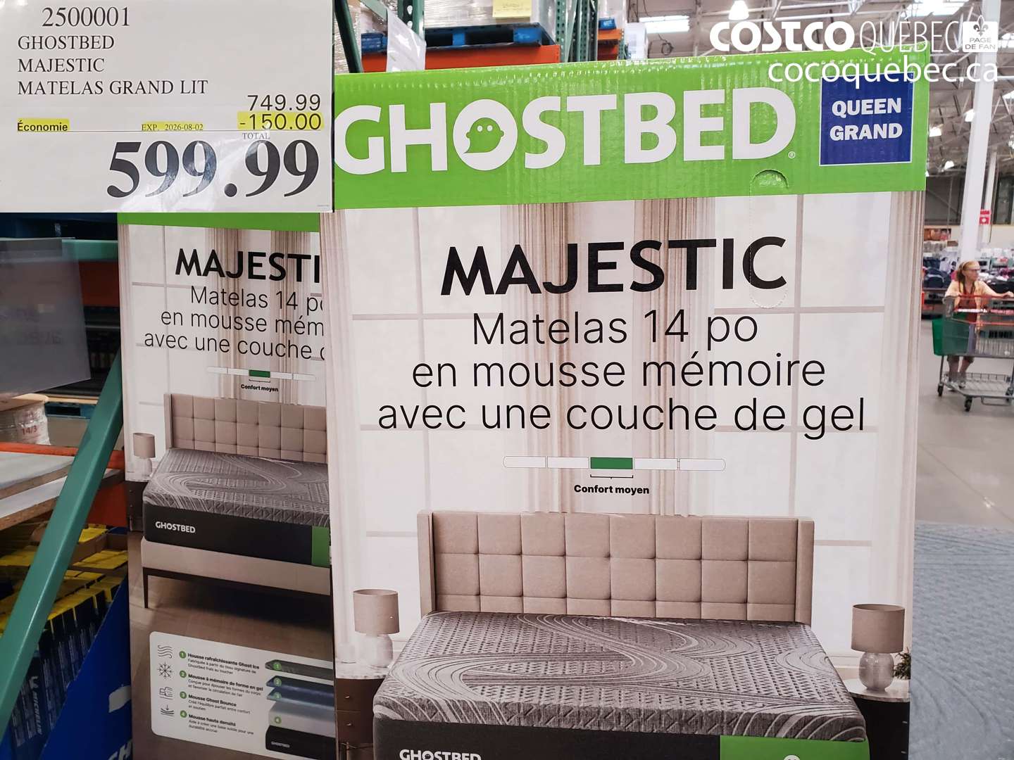 2500001 GHOSTBED MAJESTIC MATELAS GRAND LIT ($150.00 INSTANT SAVINGS EXPIRES ON 2026-08-02) $599.99