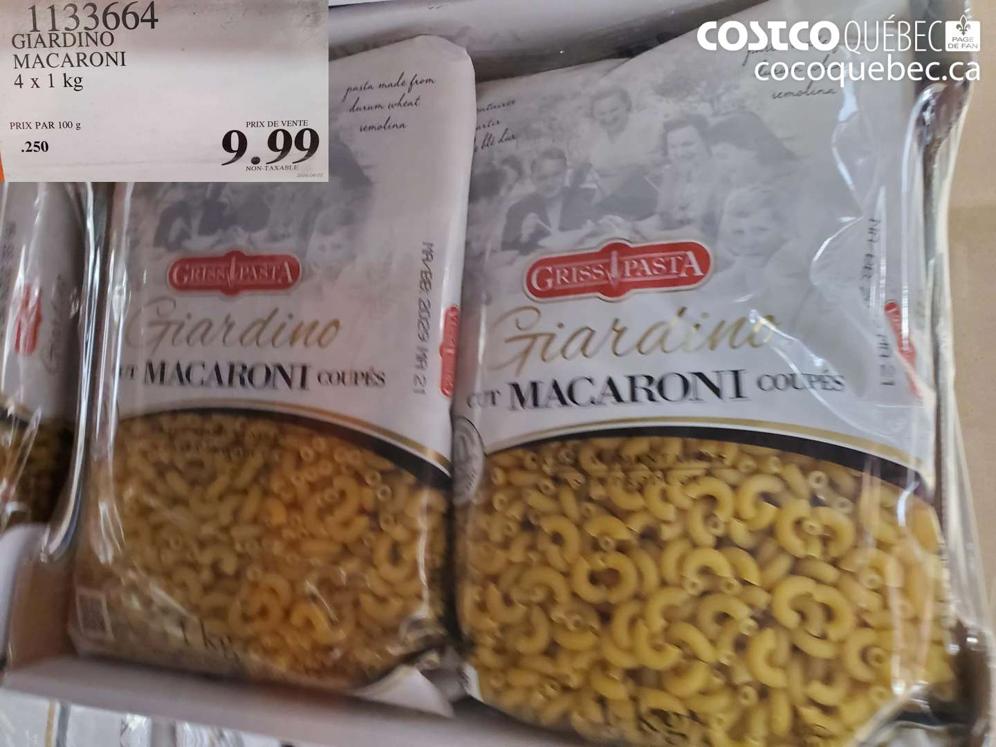 1133664 GIARDINO MACARONI 4 X 1 KG $9.99