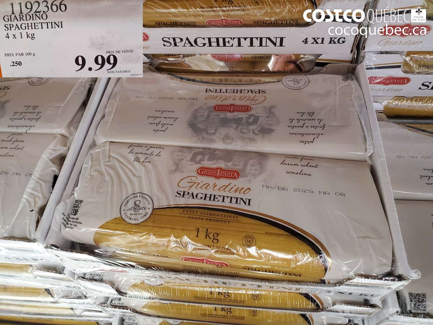 1192366 GIARDINO SPAGHETTINI 4 X 1 KG $9.99
