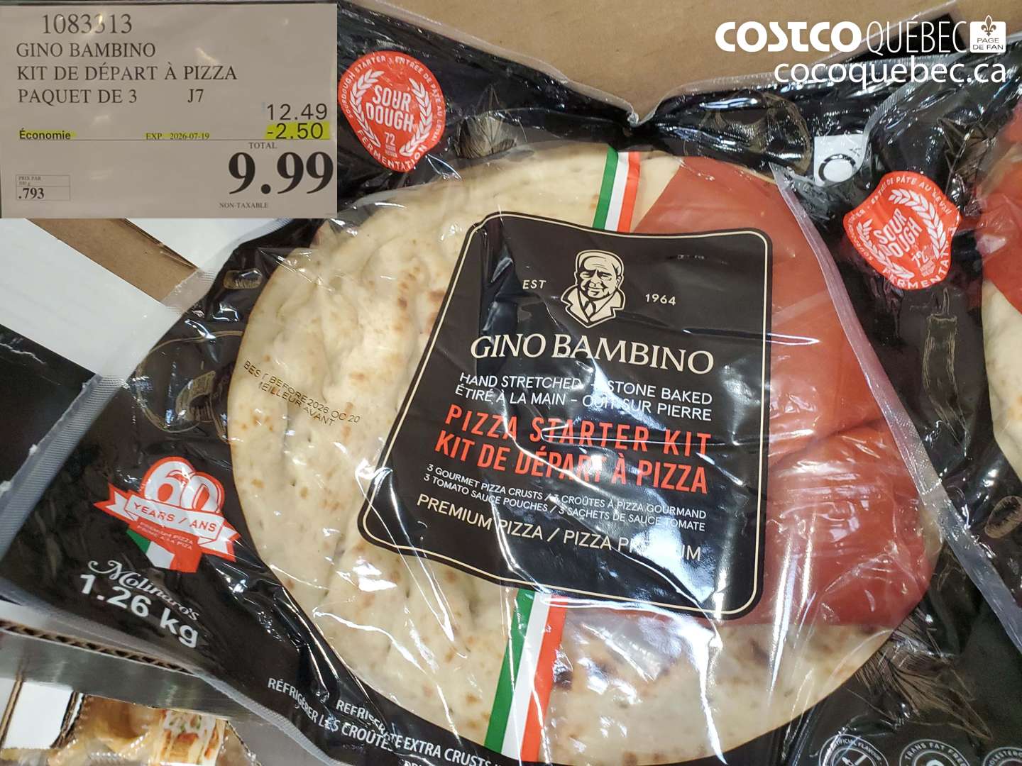 1083313 GINO BAMBINO KIT DE DÉPART À PIZZA PAQUET DE 3 ($2.50 INSTANT SAVINGS EXPIRES ON 2026-07-19) $9.99