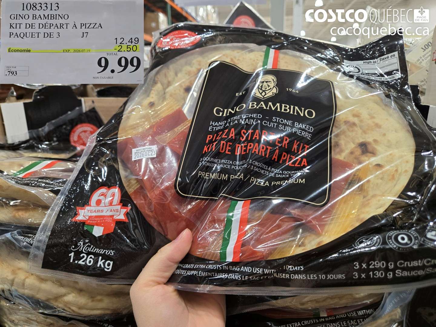 1083313 GINO BAMBINO KIT DE DÉPART À PIZZA PAQUET DE 3 ($2.50 INSTANT SAVINGS EXPIRES ON 2026-07-19) $9.99