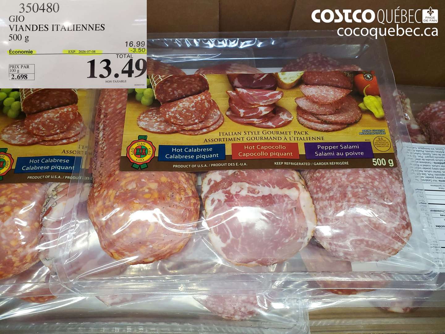 350480 GIO VIANDES ITALIENNES 500 G ($3.50 INSTANT SAVINGS EXPIRES ON 2026-07-08) $13.49