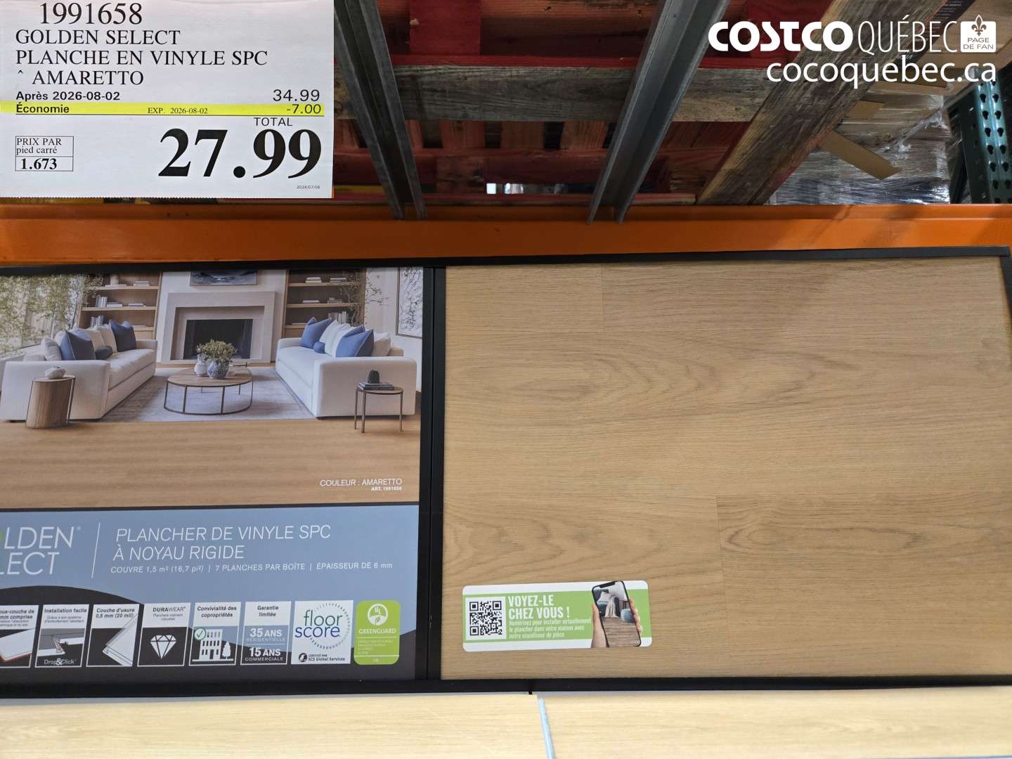 1991658 GOLDEN SELECT PLANCHE EN VINYLE SPC AMARETTO ($7.00 INSTANT SAVINGS EXPIRES ON 2026-08-02) $27.99