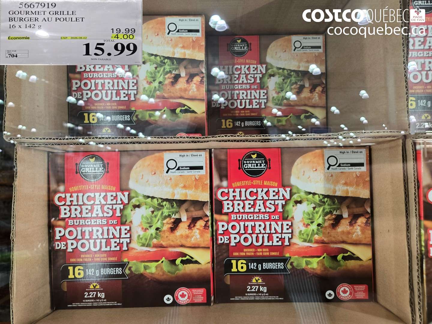 5667919 GOURMET GRILLE BURGER AU POULET ($4.00 INSTANT SAVINGS EXPIRES ON 2026-08-02) $15.99