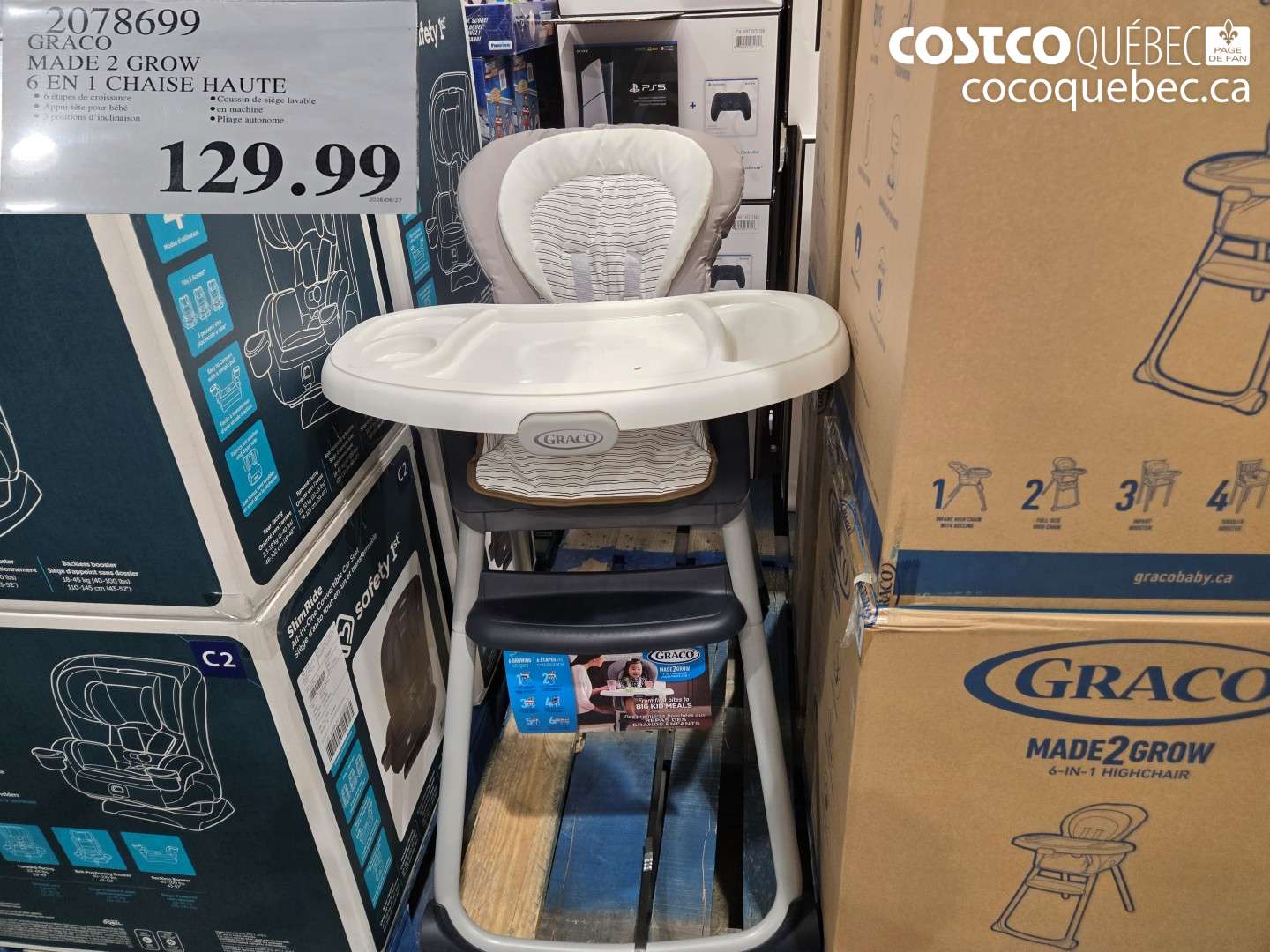 2078699 GRACO MADE 2 GROW 6 EN 1 CHAISE HAUTE $129.99