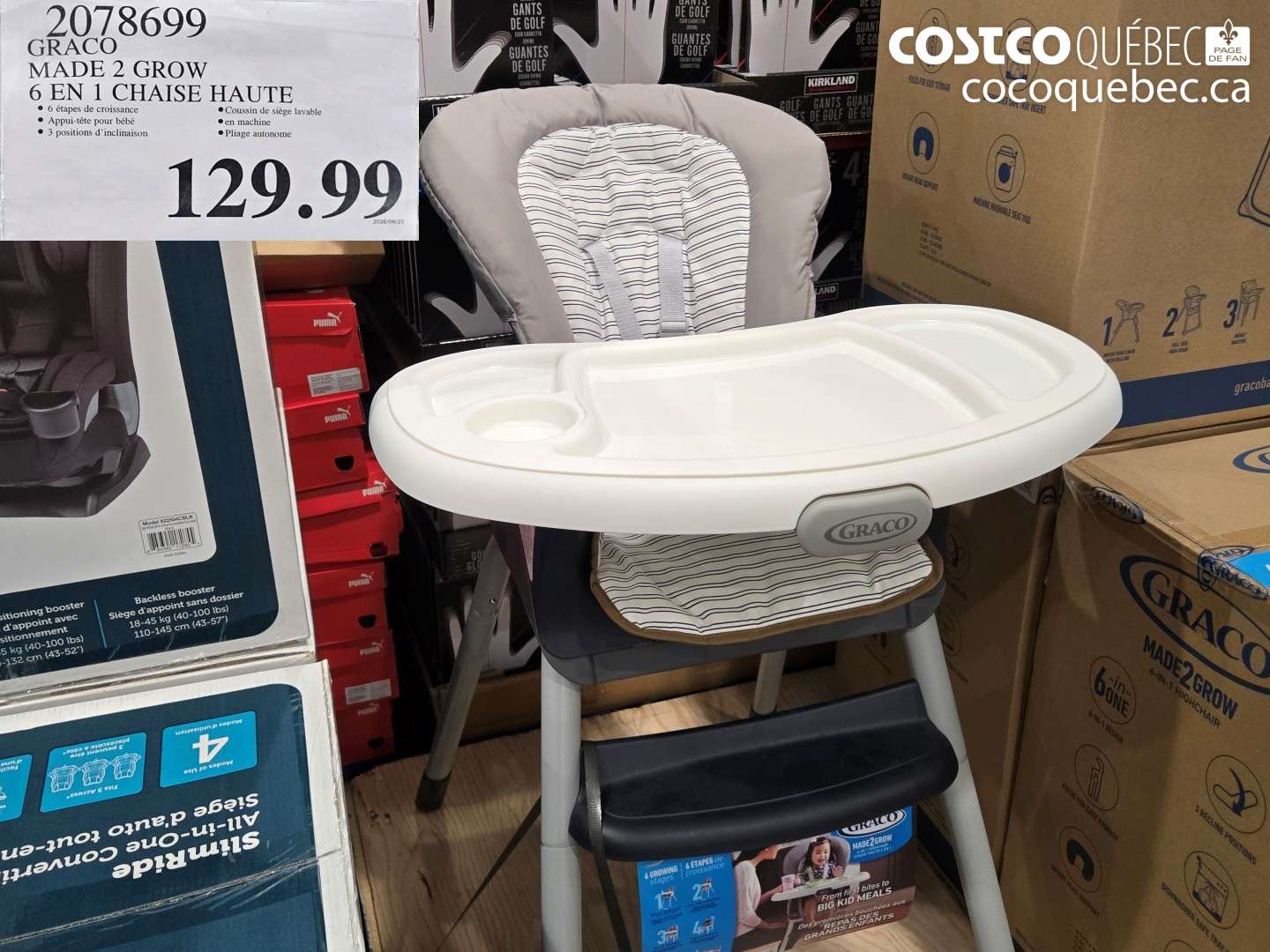 2078699 GRACO MADE 2 GROW 6 EN 1 CHAISE HAUTE $129.99