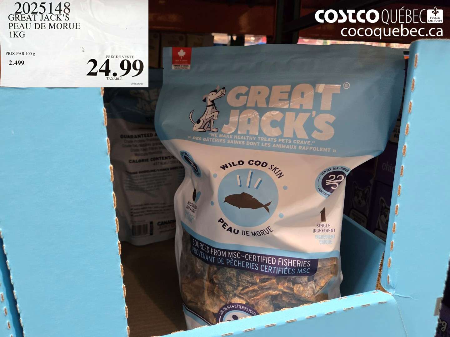 2025148 GREAT JACK'S PEAU DE MORUE 1KG $24.99
