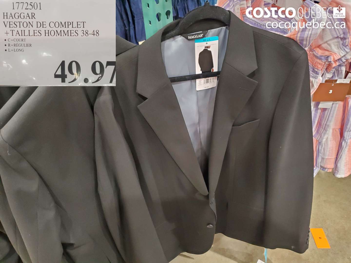 1772501 HAGGAR VESTON DE COMPLET + TAILLES HOMMES 38-48 $49.97