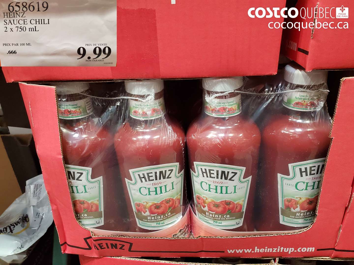 658619 HEINZ SAUCE CHILI 2 X 750 ML $9.99