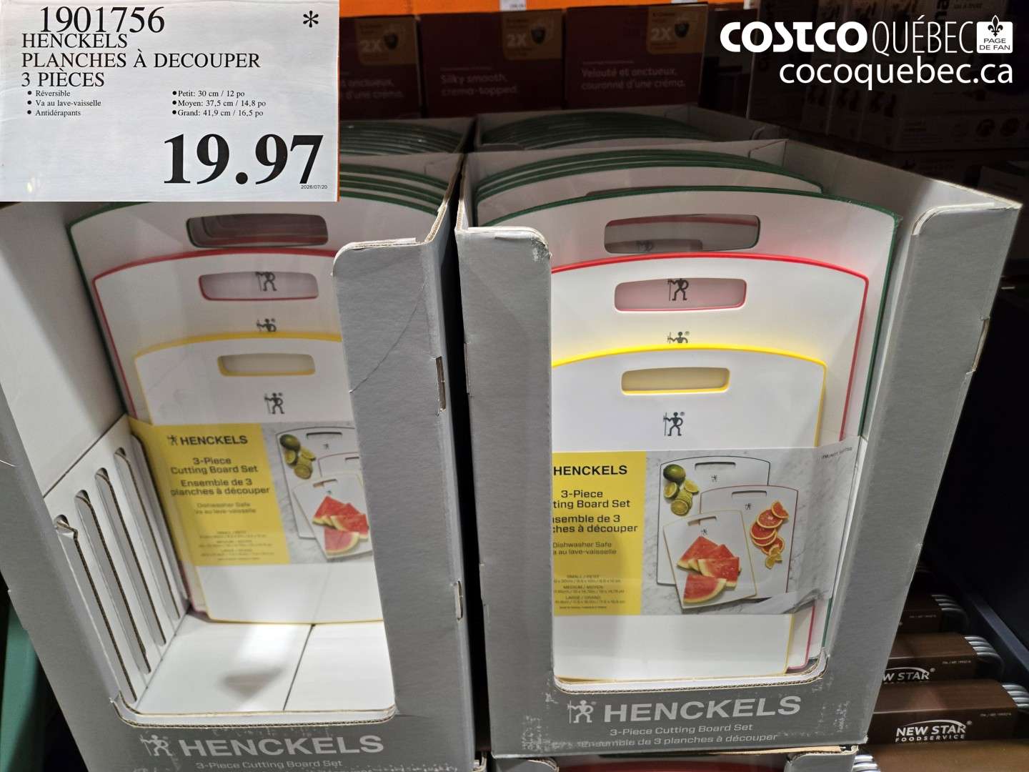1901756 HENCKELS PLANCHES À DECOUPER 3 PIÈCES $19.97