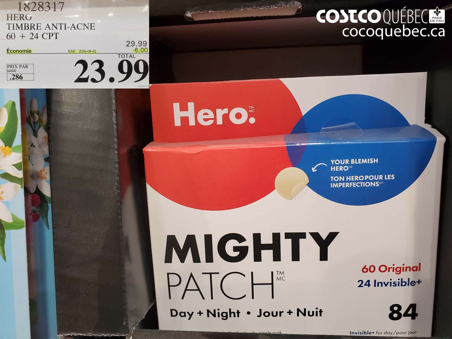 1828317 HERO TIMBRE ANTI-ACNE 60 + 24 CPT ($6.00 INSTANT SAVINGS EXPIRES ON 2026-08-02) $23.99