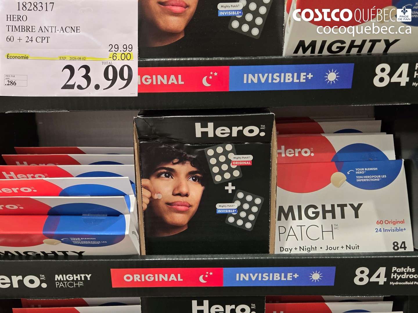 1828317 HERO TIMBRE ANTI-ACNE 60 + 24 CPT ($6.00 INSTANT SAVINGS EXPIRES ON 2026-08-02) $23.99