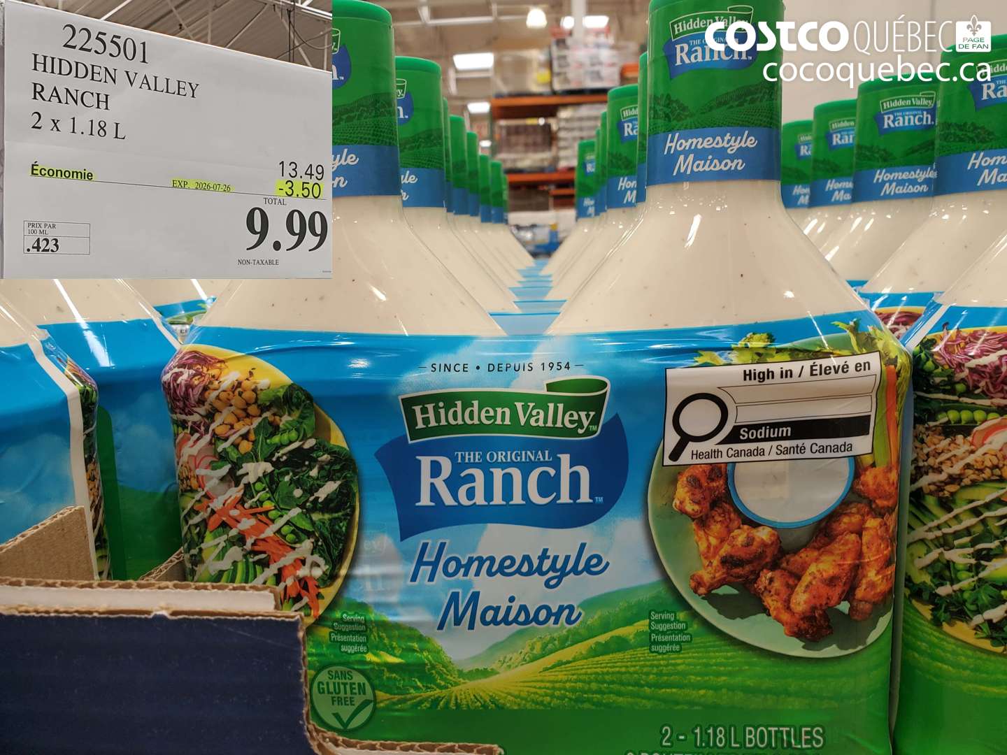 225501 HIDDEN VALLEY RANCH 2 X 1.18 L ($3.50 INSTANT SAVINGS EXPIRES ON 2026-07-26) $9.99