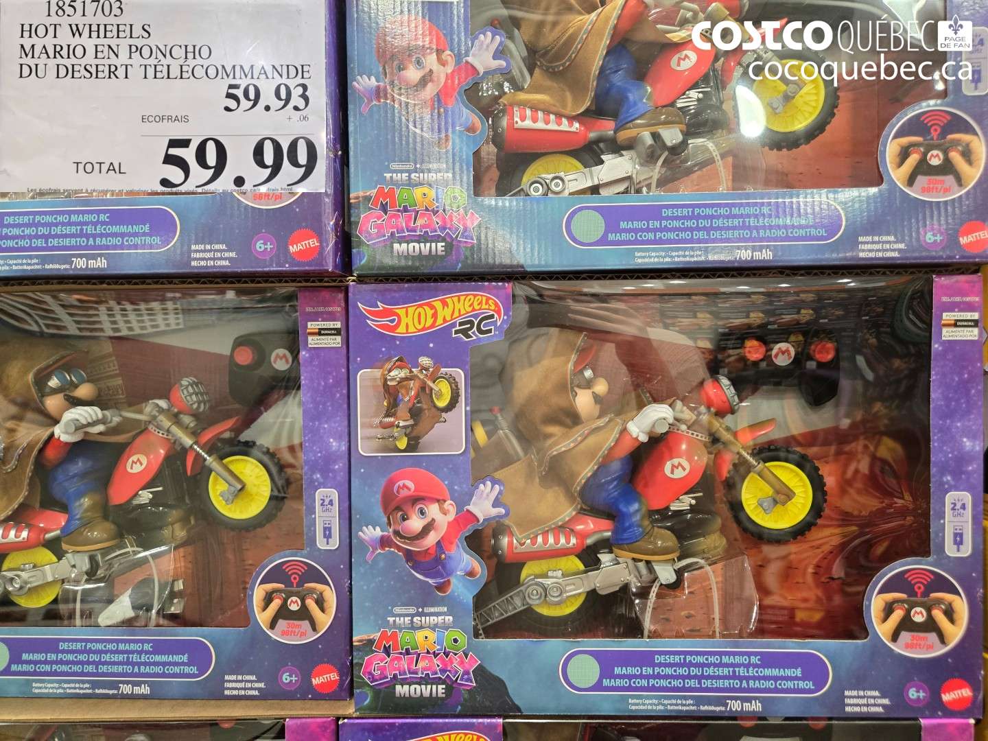 1851703 HOT WHEELS MARIO EN PONCHO DU DESERT TELECOMMANDE $59.99
