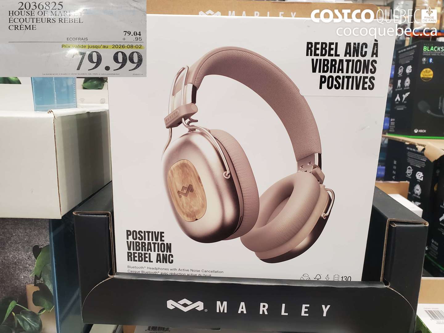 2036825 HOUSE OF MARLEY ÉCOUTEURS REBEL CRÈME (EXPIRES ON 2026-08-02) $79.99