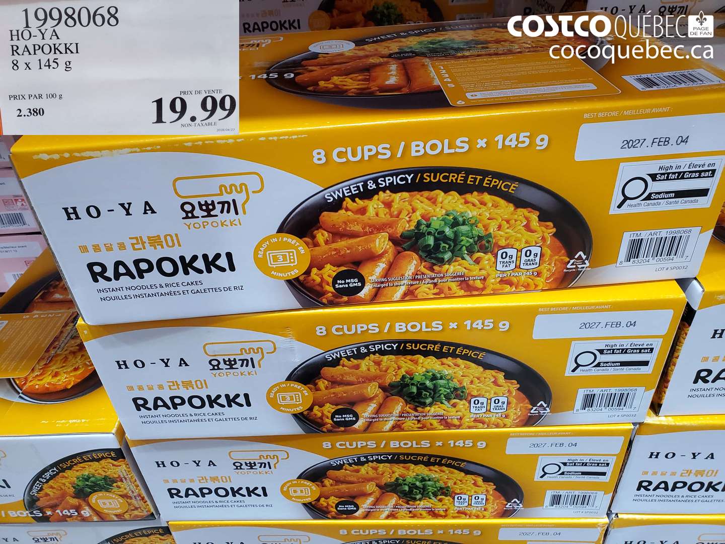 1998068 HO-YA RAPOKKI 8 X 145 G $19.99