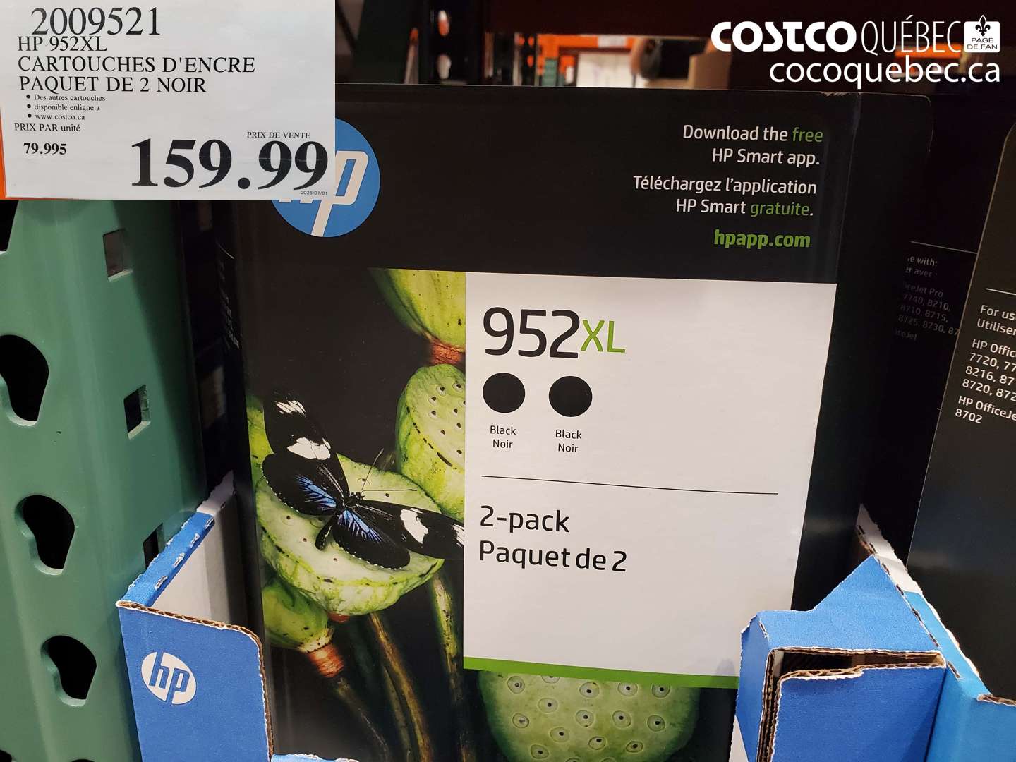2009521 HP 952XL CARTOUCHES D'ENCRE PAQUET DE 2 NOIR $159.99